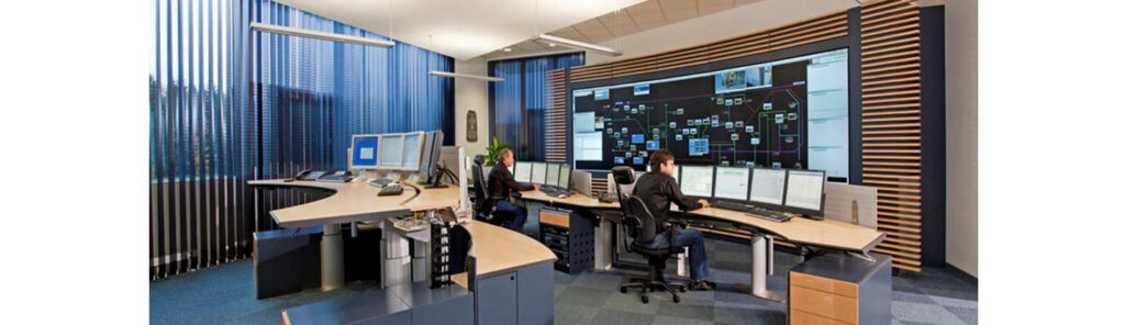 Energy and water utility control room monitoring critical infrastructure